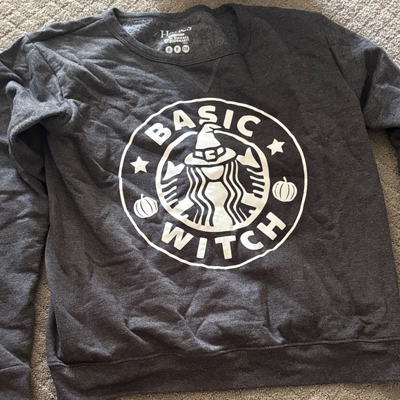 Hanes Dark Gray Basic Witch Sweatshirt - Picture 1 of 4